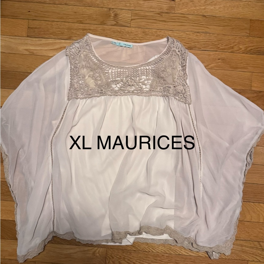 Maurices Women's White Lace Blouse
